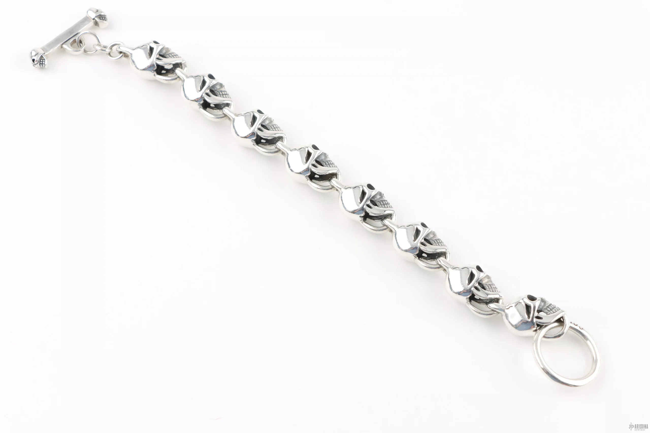 .925 Sterling Silver Skull Bracelet