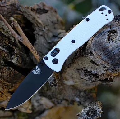Benchmade Mini Bugout - 2.82" CPM-S30V Black Cerakote Drop Point Plain Edge Blade, White Grivory Handle - 533BK-1