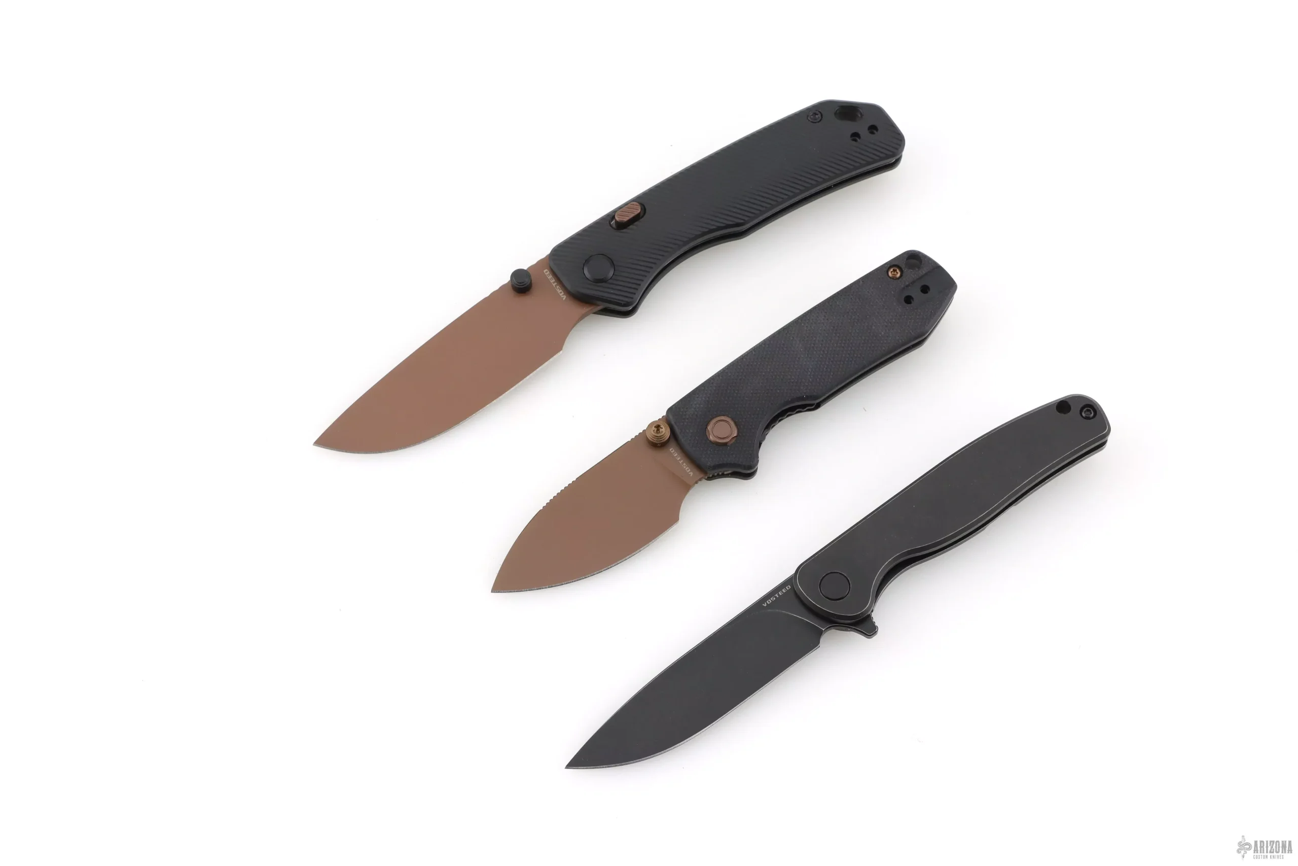 Three Vosteed Knives: Marten A1605, Mini Labrador A3002, & Racoon Cub A3604