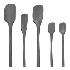 Tovolo Flex-Core Spatula All Silicone Set (Set of 5) | Charcoal